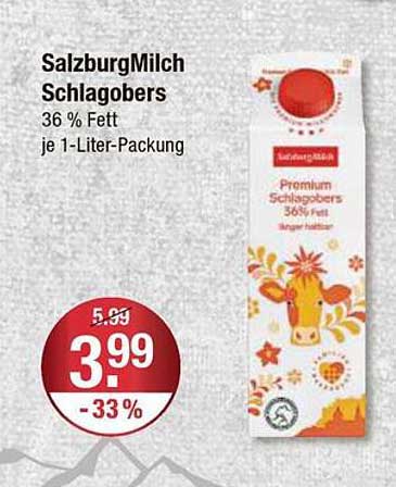 SalzburgMilch Schlagobers 36% Fett je 1-Liter-Packung