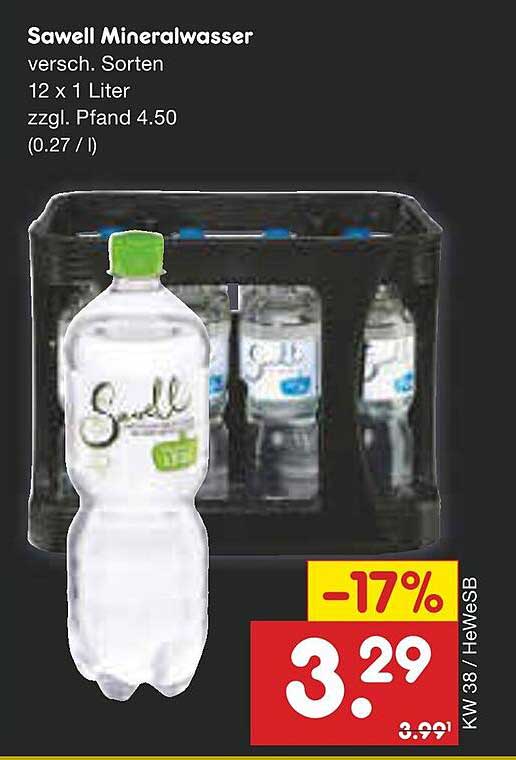 Sawell Mineralwasser 12 x 1 Liter