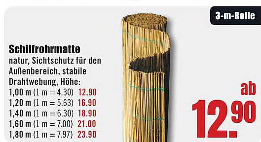 Schilfrohrmatte natur, Sichtschutz für den Außenbereich
