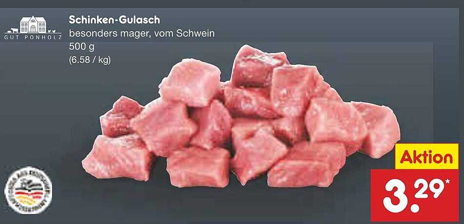 Schinken-Gulasch besonders mager, vom Schwein
