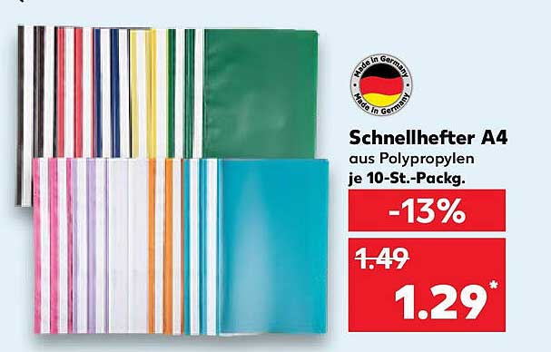 Schnellhefter A4 aus Polypropylen je 10-St.-Packg.