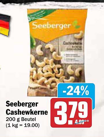 Seeberger Cashewkerne 200 g Beutel