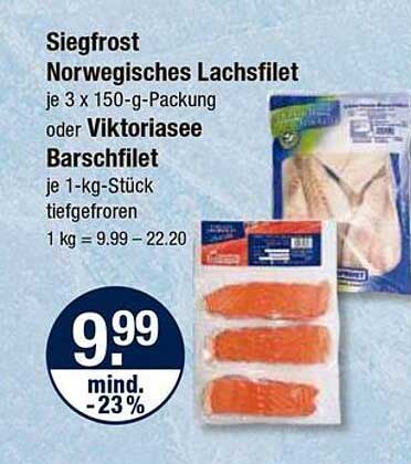 Siegfrost Norwegisches Lachsfilet oder Viktoriasee Barschfilet - Tiefgefroren