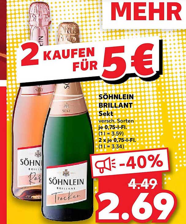 Söhnlein Brillant Sekt – 2 kaufen für 5 €