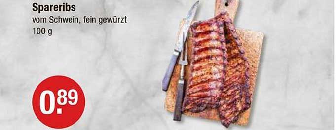 Spareribs vom Schwein, fein gewürzt - 100 g