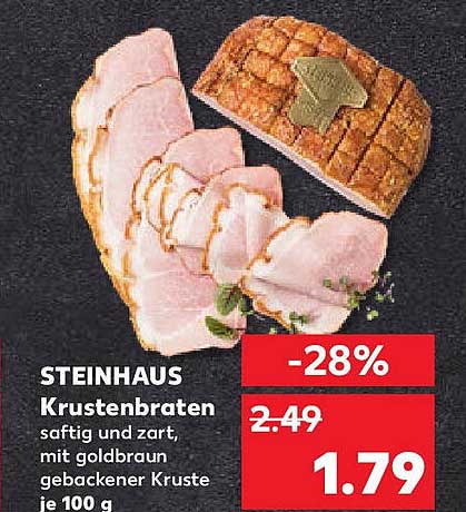 STEINHAUS Krustenbraten saftig und zart mit goldbraun gebackener Kruste je 100 g