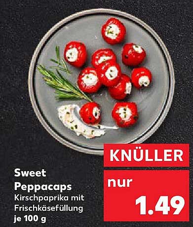 Sweet Peppacaps - Kirschpaprika mit Frischkäsefüllung je 100 g