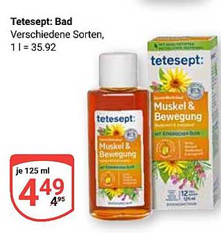 Tetesept Bad Muskel & Bewegung, verschiedene Sorten, 125 ml