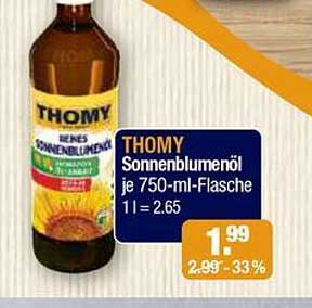 THOMY Sonnenblumenöl 750 ml - jetzt nur 1,99 €