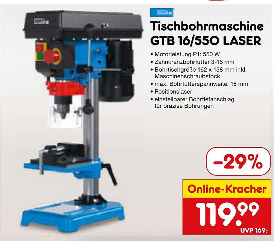 Tischbohrmaschine GTB 16/550 LASER