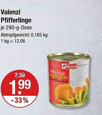 Valenzi Pfifferlinge je 290-g-Dose