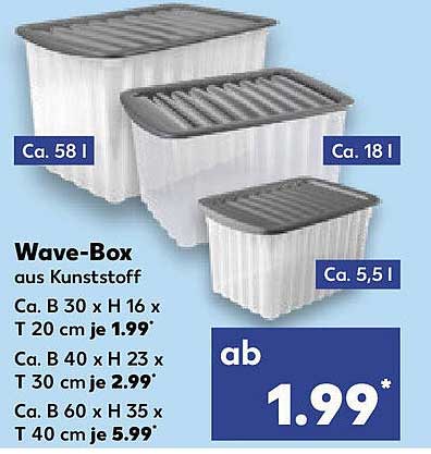 Wave-Box aus Kunststoff – vielseitige Aufbewahrungslösungen ab 1,99 €