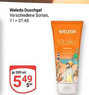 Weleda Duschgel - Verschiedene Sorten, 200 ml
