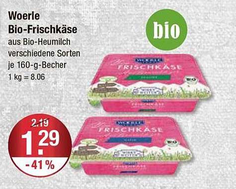 Woerle Bio-Frischkäse aus Bio-Heumilch verschiedene Sorten je 160-g-Becher