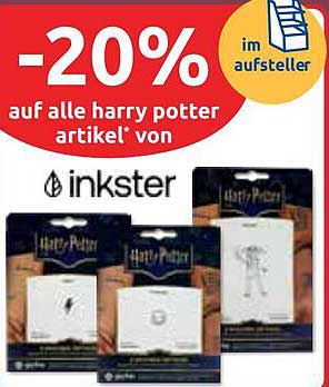 -20% auf alle Harry Potter Artikel von Inkster