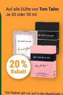 20% Rabatt auf alle Düfte von Tom Tailor (30 oder 50 ml)