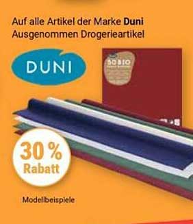 30 % Rabatt auf alle Artikel der Marke Duni