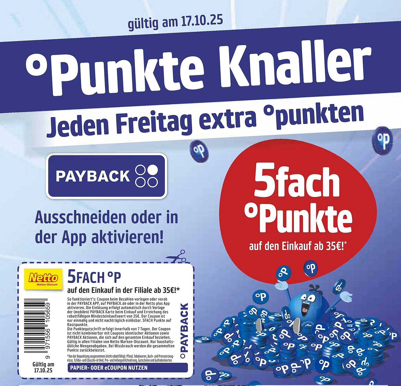5-fach Punkte auf den Einkauf ab 35€ bei Netto
