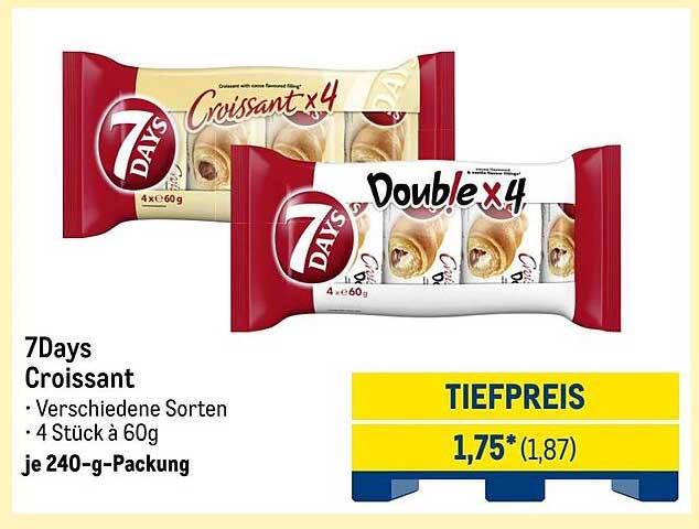 7Days Croissant - verschiedene Sorten im Angebot