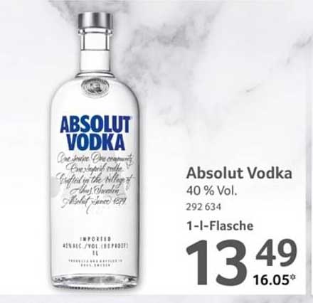 Absolut Vodka 1-Liter-Flasche - 40% Vol.