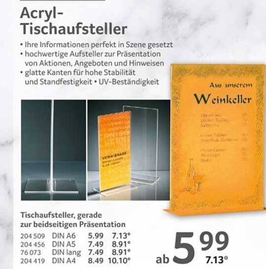 Acryl-Tischaufsteller