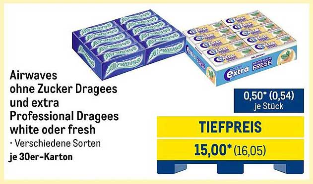 Airwaves ohne Zucker Dragees und extra Professional Dragees white oder fresh
