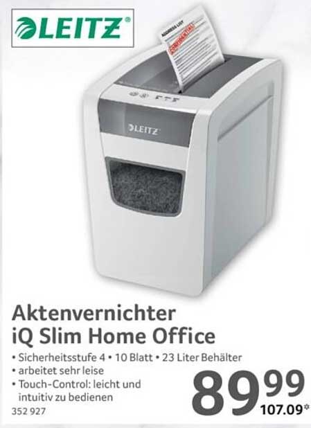 Aktenvernichter iQ Slim Home Office
