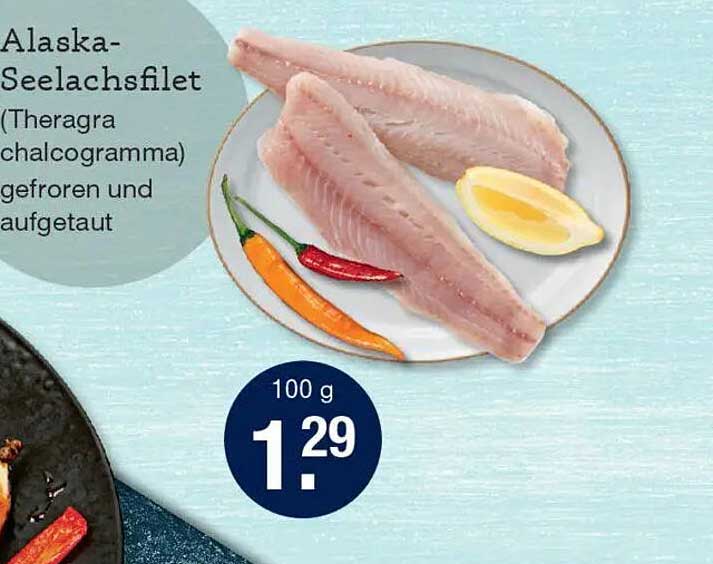 Alaska-Seelachsfilet (Theragra chalcogramma) gefroren und aufgetaut