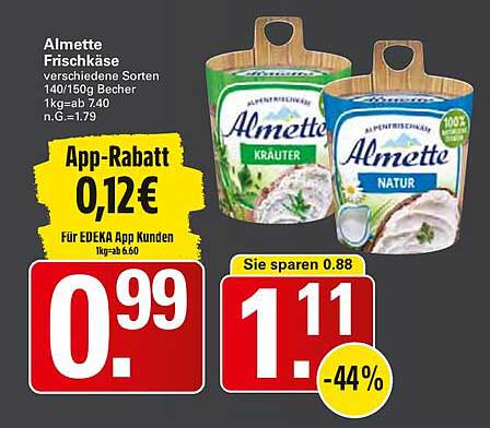 Almette Frischkäse verschiedene Sorten 140/150g Becher