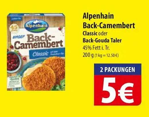 Alpenhain Back-Camembert Classic oder Back-Gouda Taler