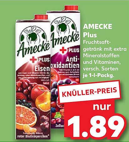 AMECKE Plus Fruchtsaftgetränk mit extra Mineralstoffen und Vitaminen