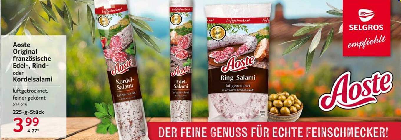 Aoste Original französische Edel-, Rind- oder Kordelsalami