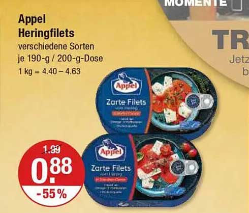 Appel Heringfilets verschiedene Sorten – 55% Rabatt!