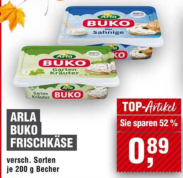 ARLA BUKO FRISCHKÄSE - verschiedene Sorten je 200 g Becher