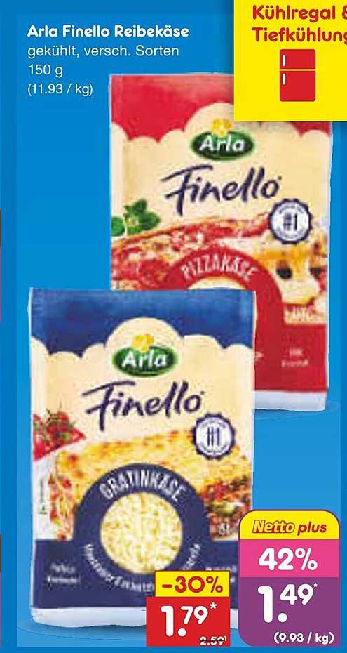 Arla Finello Reibekäse - verschiedene Sorten, 150 g