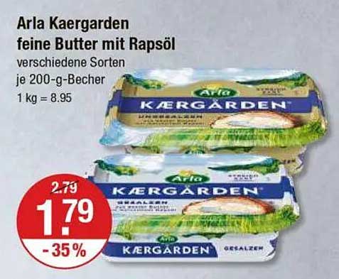 Arla Kaergarden feine Butter mit Rapsöl 200-g-Becher