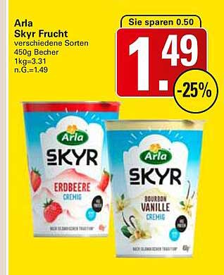 Arla Skyr Frucht verschiedene Sorten 450g Becher