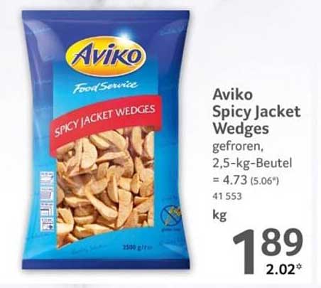 Aviko Spicy Jacket Wedges, gefroren, 2,5-kg-Beutel