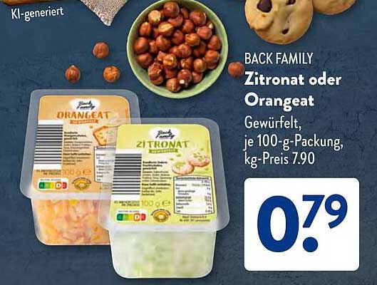 BACK FAMILY Zitronat oder Orangeat, gewürfelt, je 100-g-Packung