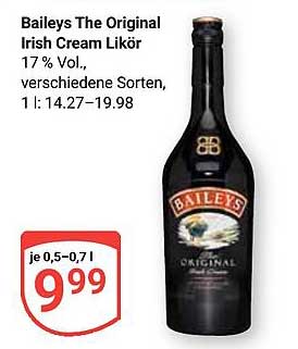 Baileys The Original Irish Cream Likör 0,5 l - 0,7 l