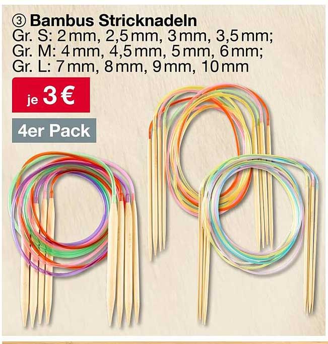 Bambus Stricknadeln – 4er Pack