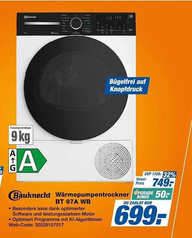 Bauknecht Wärmepumpentrockner BT 97A WB