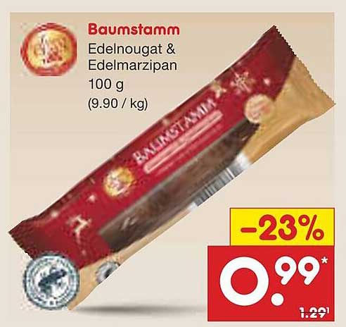 Baumstamm Edelnougat & Edelmarzipan 100 g