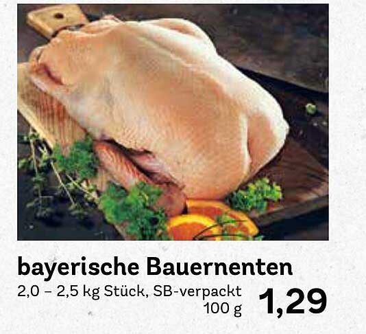 bayerische Bauernenten 2,0 – 2,5 kg Stück, SB-verpackt