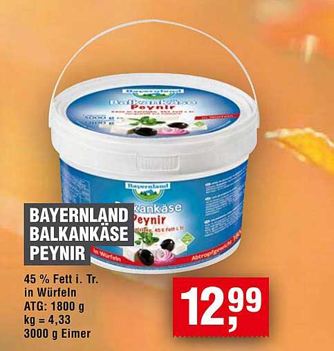 Bayerland Balkankäse Peynir 45% Fett i. Tr. in Würfeln