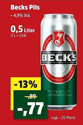 Becks Pils - 0,5 Liter Dose (13% Rabatt)