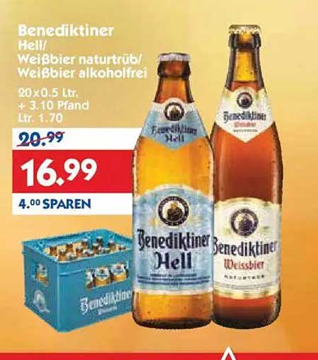 Benediktiner Hell/Weißbier naturtrüb/Weißbier alkoholfrei
