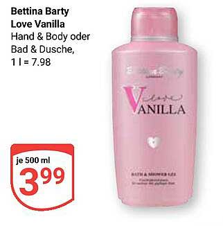 Bettina Barty Love Vanilla Hand & Body oder Bad & Dusche, 1 l = 7,98
