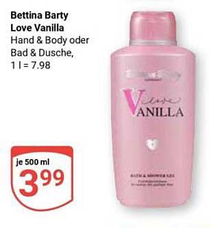 Bettina Barty Love Vanilla Hand & Body oder Bad & Dusche, 1 l = 7,98