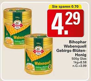 Bihophar Wabenquell Gebirgs-Blüten-Honig 500g